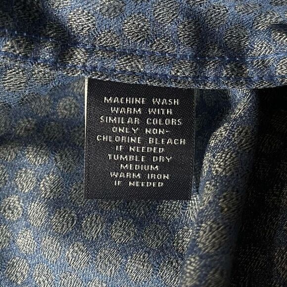 Hart Schaffner Marx Shirt Men's 3X Tall 3XT Blue Gray Geometric Dots NWT $115 - Picture 6 of 9